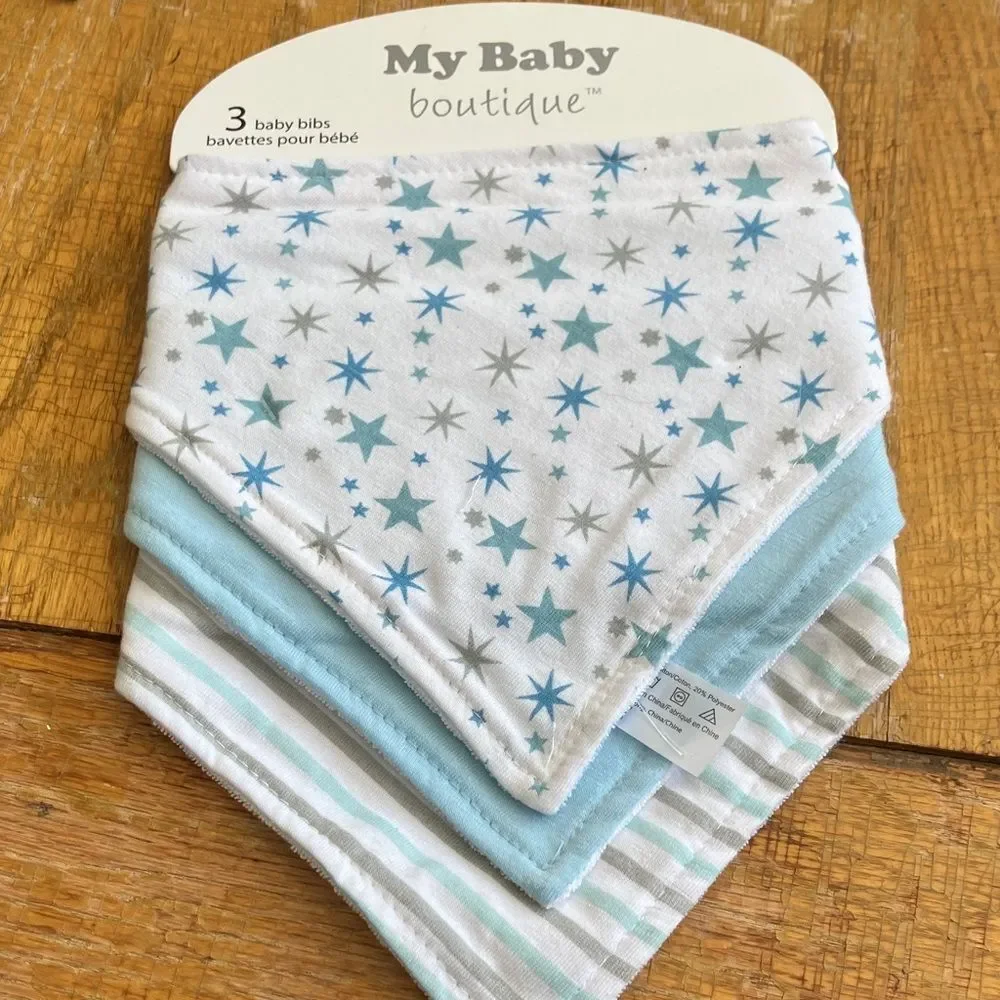 MY BABY BOUTIQUE Starry Blue Bib Set